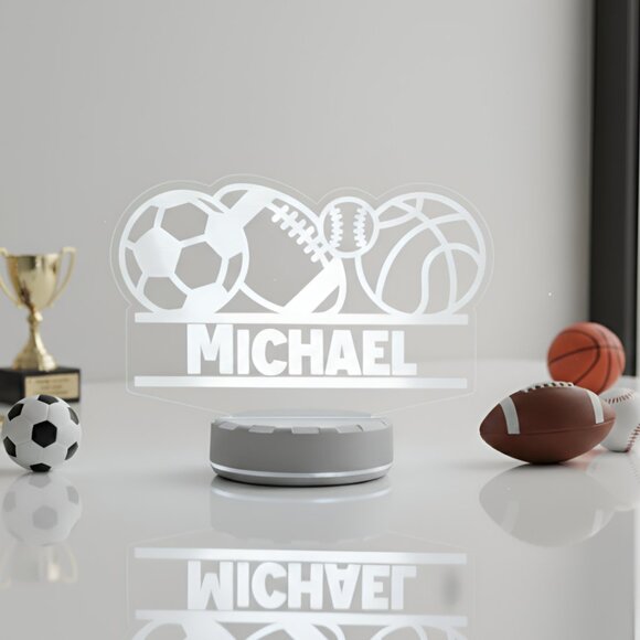 Personalized Sports LED Night Light – Great Gift for Kids & Adults - Picture 8 of 8